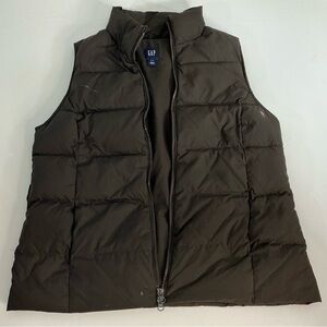 GAP Dark Brown Quilted Puffer Vest